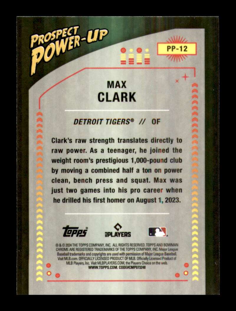 Load image into Gallery viewer, 2024 Bowman Prospect Power-Up Max Clark #PP-12 Detroit Tigers Image 2
