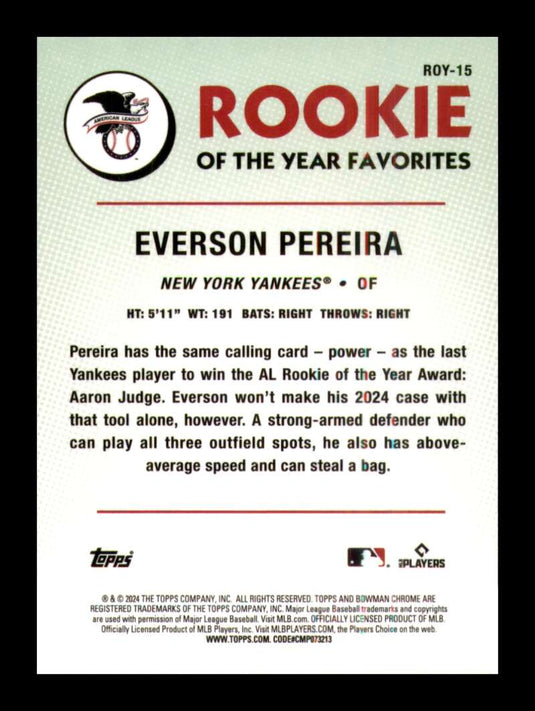 2024 Bowman ROY Favorites Everson Pereira 