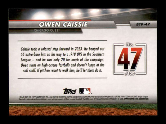 2024 Bowman Top 100 Owen Caissie 