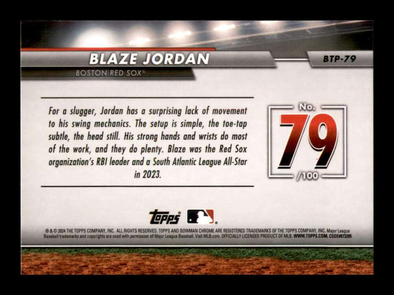 Load image into Gallery viewer, 2024 Bowman Top 100 Blaze Jordan #BTP-79 Boston Red Sox  Image 2
