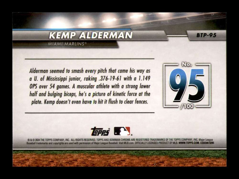 Load image into Gallery viewer, 2024 Bowman Top 100 Kemp Alderman #BTP-95 Miami Marlins  Image 2
