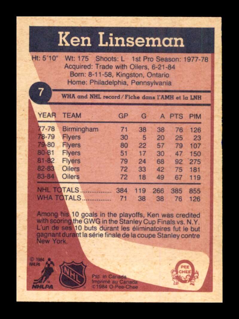 Load image into Gallery viewer, 1984-85 O-Pee-Chee Ken Linseman #7 Boston Bruins NM Near Mint Image 2
