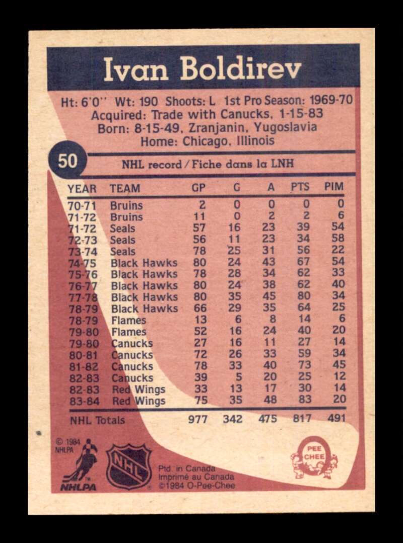 Load image into Gallery viewer, 1984-85 O-Pee-Chee Ivan Boldirev #50 Detroit Red Wings NM Near Mint Image 2
