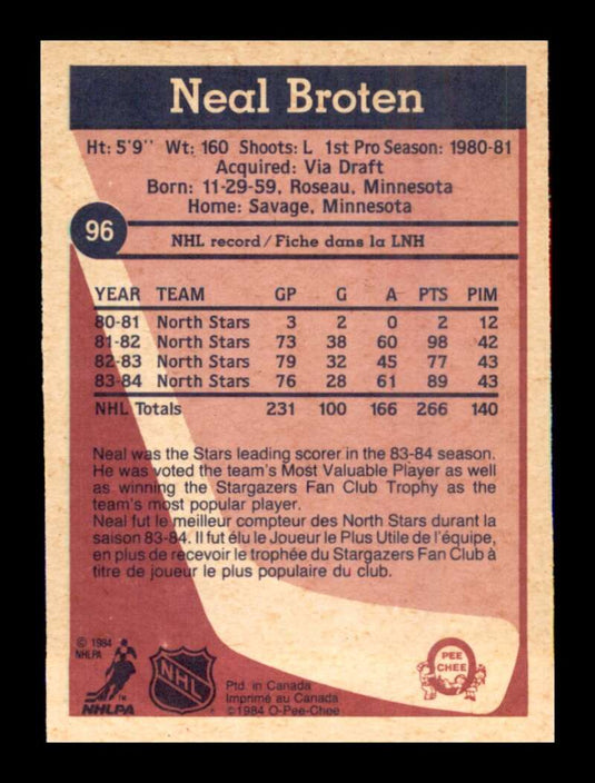 1984-85 O-Pee-Chee Neal Broten 