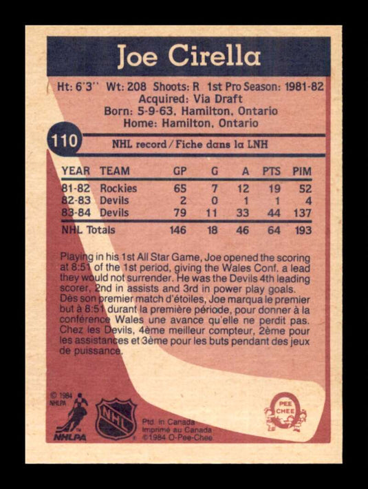 1984-85 O-Pee-Chee Joe Cirella 