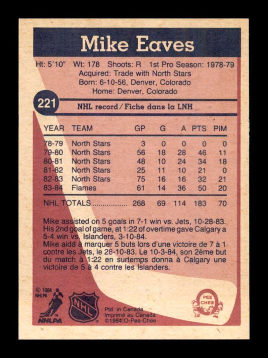 1984-85 O-Pee-Chee Mike Eaves 