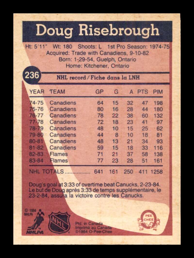 Load image into Gallery viewer, 1984-85 O-Pee-Chee Doug Risebrough #236 Calgary Flames NM Near Mint Image 2
