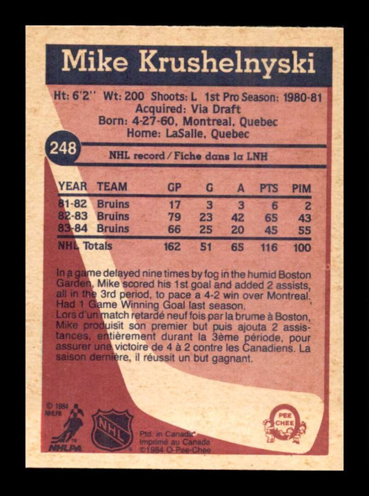 1984-85 O-Pee-Chee Mike Krushelnyski