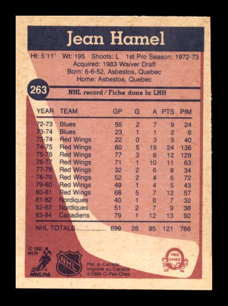 Load image into Gallery viewer, 1984-85 O-Pee-Chee Jean Hamel #263 Montreal Canadiens NM Near Mint Image 2
