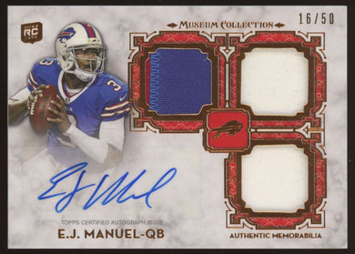 2013 Topps Museum Copper Rookie Patch Auto E.J. Manuel 