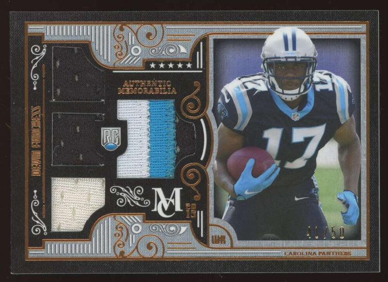 Load image into Gallery viewer, 2015 Topps Museum Copper Quad Relic Devin Funchess #RQR-DF Carolina Panthers Rookie RC /50  Image 1
