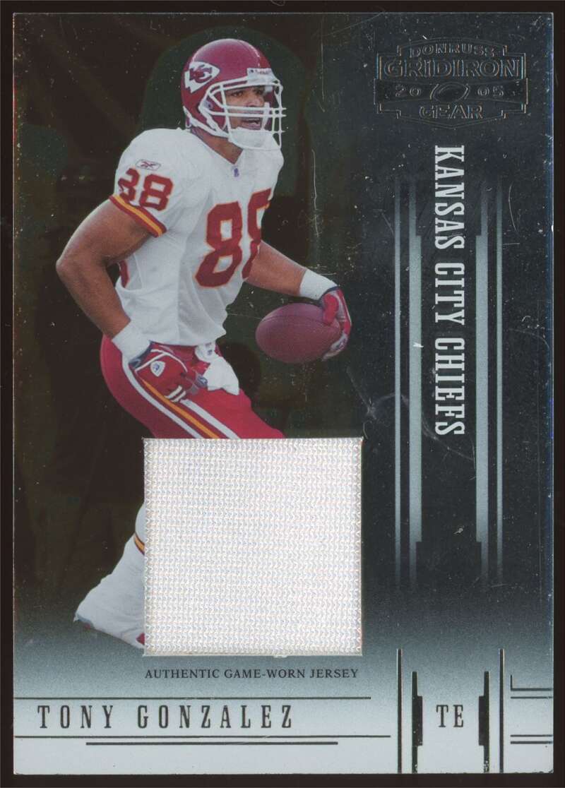 Load image into Gallery viewer, 2005 Donruss Gridiron Gear Jersey Tony Gonzalez #97 Kansas City Chiefs Patch Relic /150  Image 1
