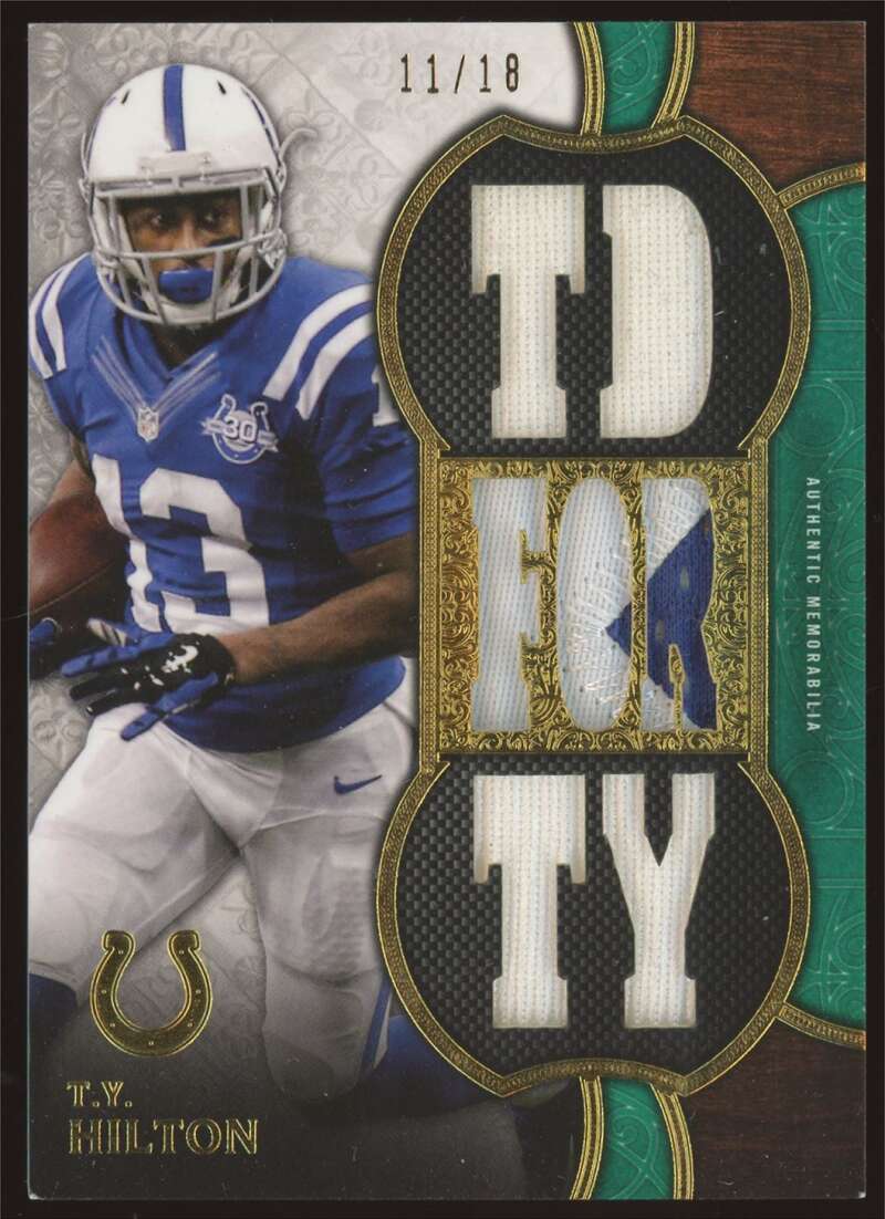 Load image into Gallery viewer, 2015 Topps Triple Threads Emerald Relic T.Y Hilton #TTR-TH3 Indianapolis Colts Patch /18  Image 1
