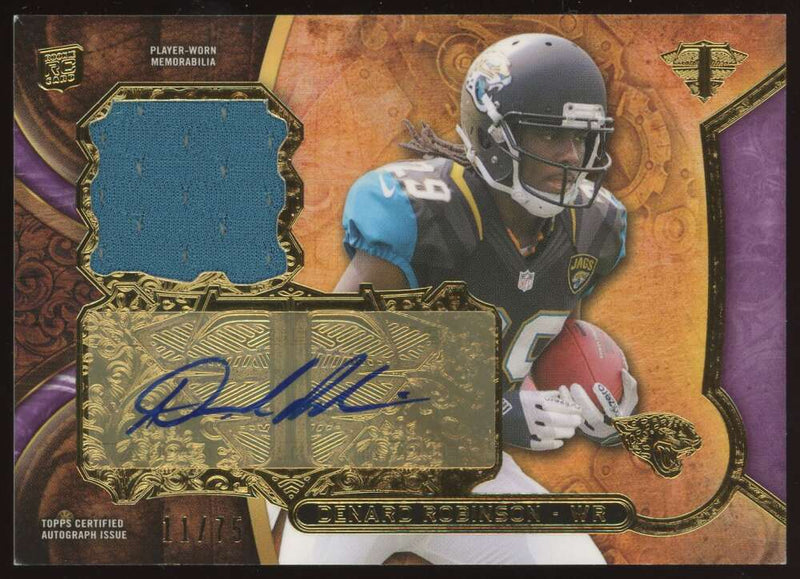 Load image into Gallery viewer, 2013 Topps Triple Threads Purple Rookie Patch Auto Denard Robinson #TTRAR-DR2 Jacksonville Jaguars RC RPA /75  Image 1
