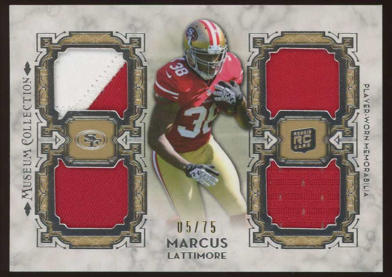 Load image into Gallery viewer, 2013 Topps Museum Quad Relic Marcus Lattimore #MRQR-ML 49ers Rookie RC /75  Image 1
