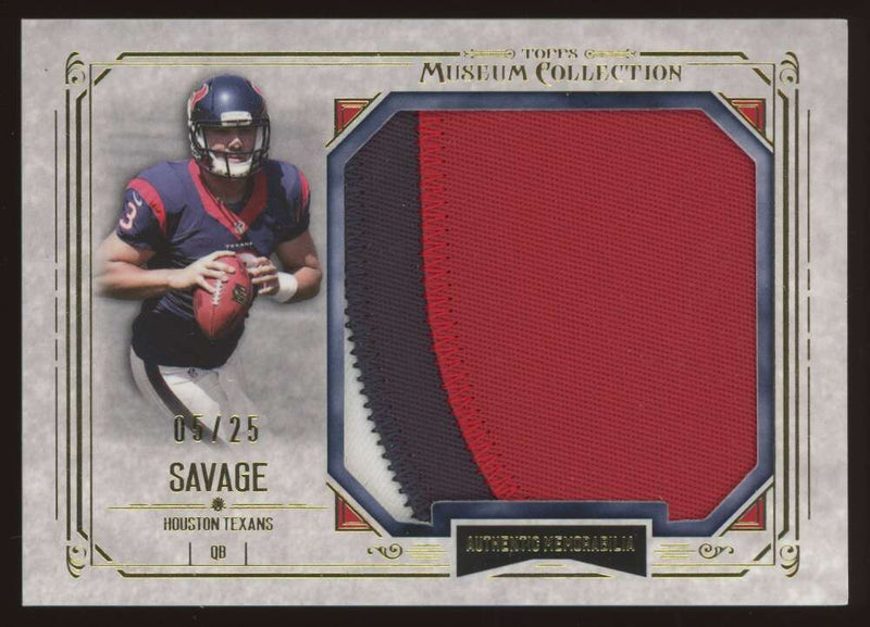 Load image into Gallery viewer, 2014 Topps Museum Gold Jumbo Relic Tom Savage #MJR-TS Houston Texans Patch /25  Image 1
