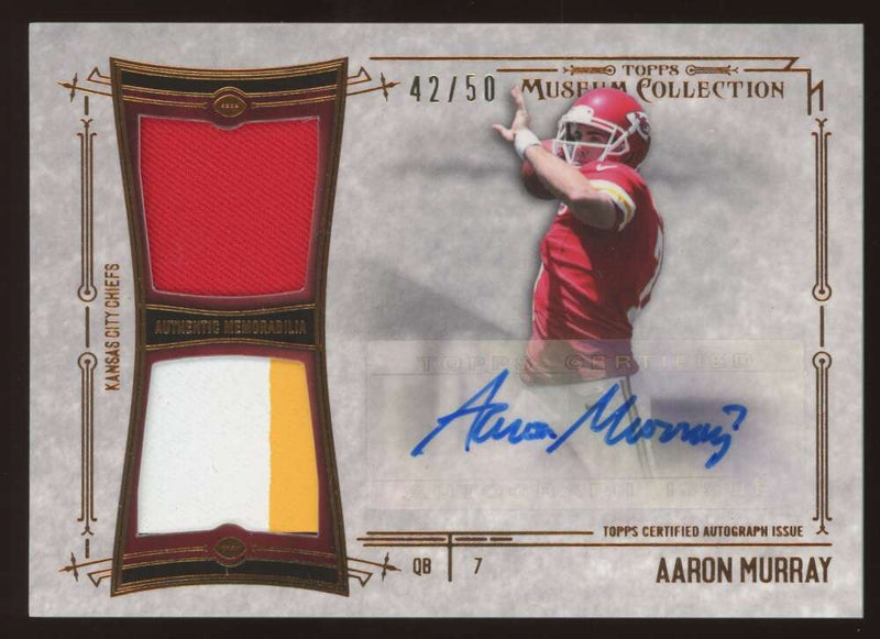 Load image into Gallery viewer, 2014 Topps Museum Rookie Patch Auto Copper Aaron Murray #SSDRA-AMU Kansas City Chiefs RC RPA /50  Image 1
