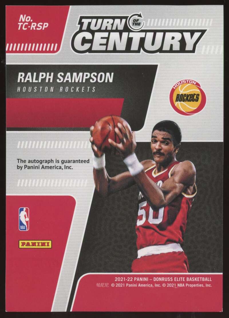 Load image into Gallery viewer, 2021-22 Donruss Elite Turn of the Century Red Auto Ralph Sampson #TC-RSP Houston Rockets /49  Image 2
