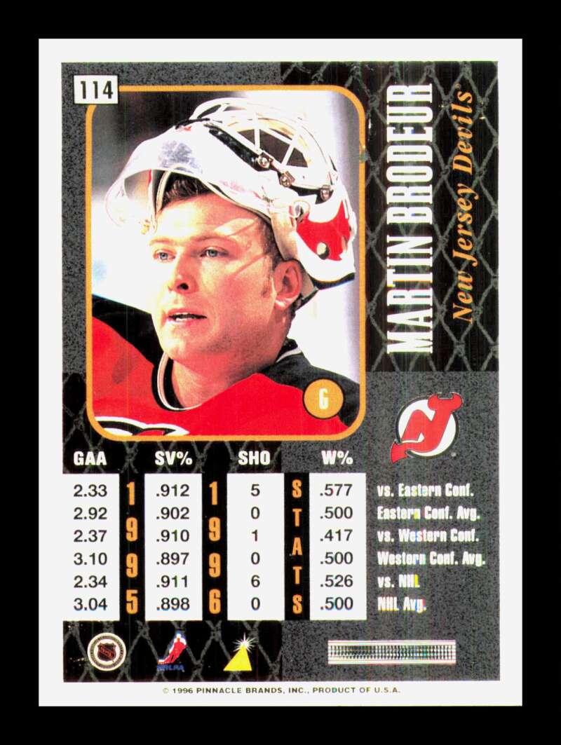 Load image into Gallery viewer, 1996-97 Pinnacle Summit Martin Brodeur #114 New Jersey Devils  Image 2
