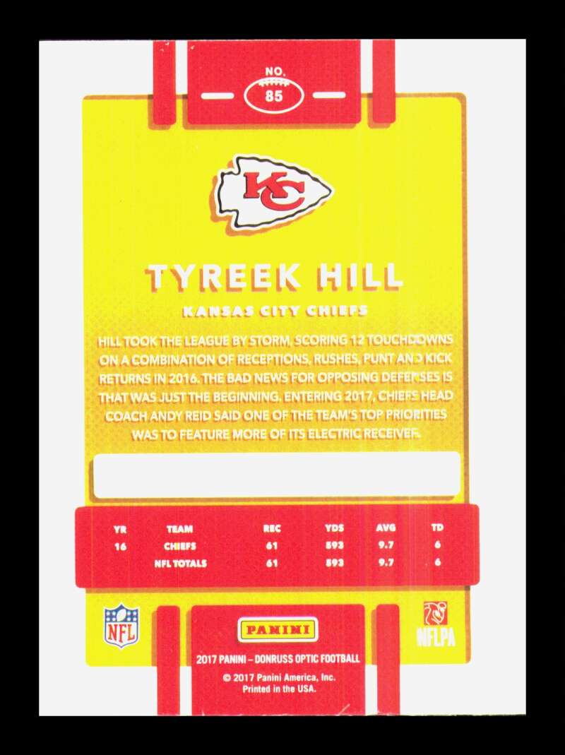 Load image into Gallery viewer, 2017 Donruss Optic Tyreek Hill #85 Kansas City Chiefs  Image 2
