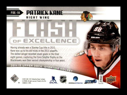 2014-15 Upper Deck Overtime Flash of Excellence Patrick Kane 