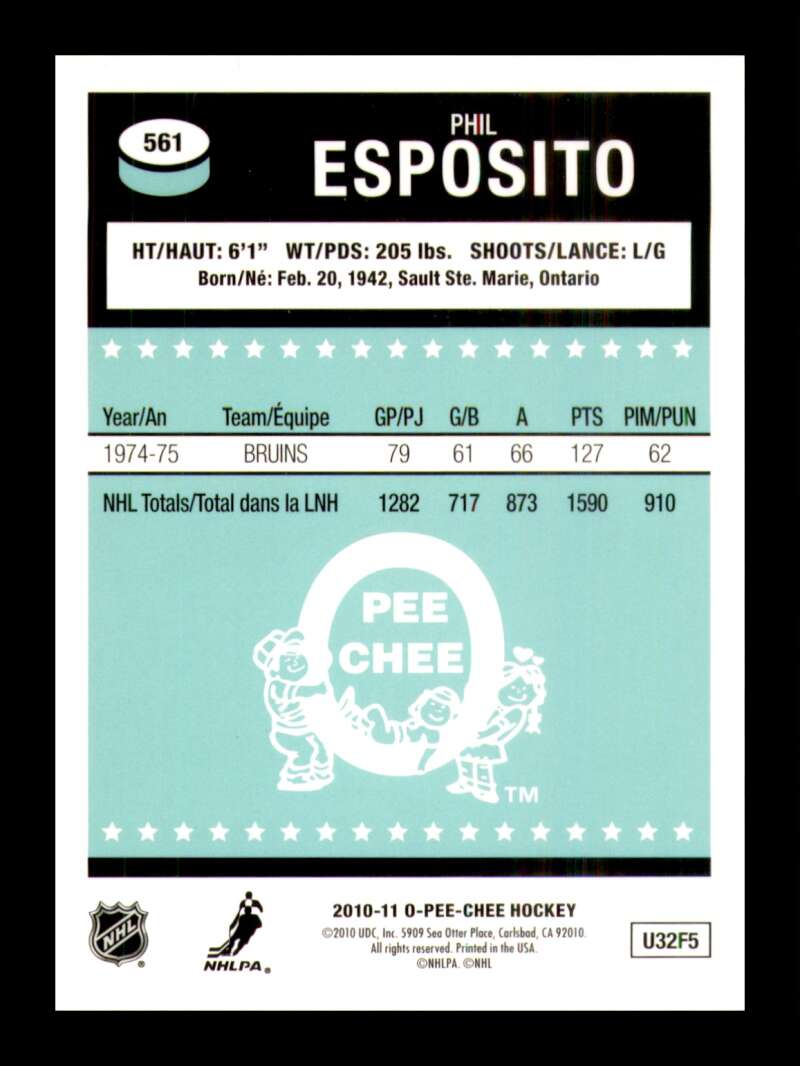 Load image into Gallery viewer, 2010-11 Upper Deck O-Pee-Chee Retro Rainbow Phil Esposito #561 Chicago Blackhawks  Image 2
