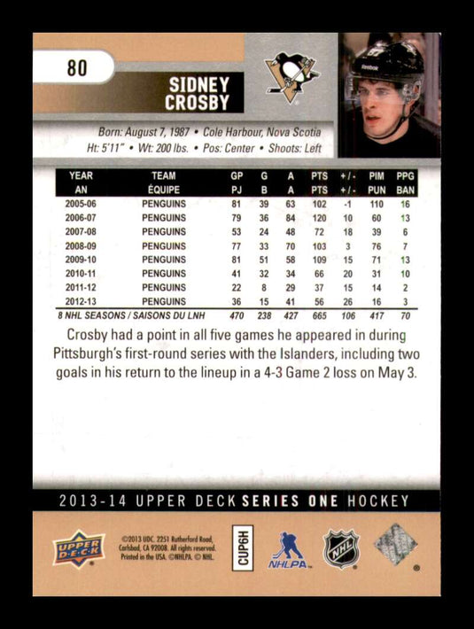 2013-14 Upper Deck Sidney Crosby 