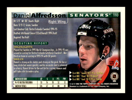 1995-96 Bowman Daniel Alfredsson