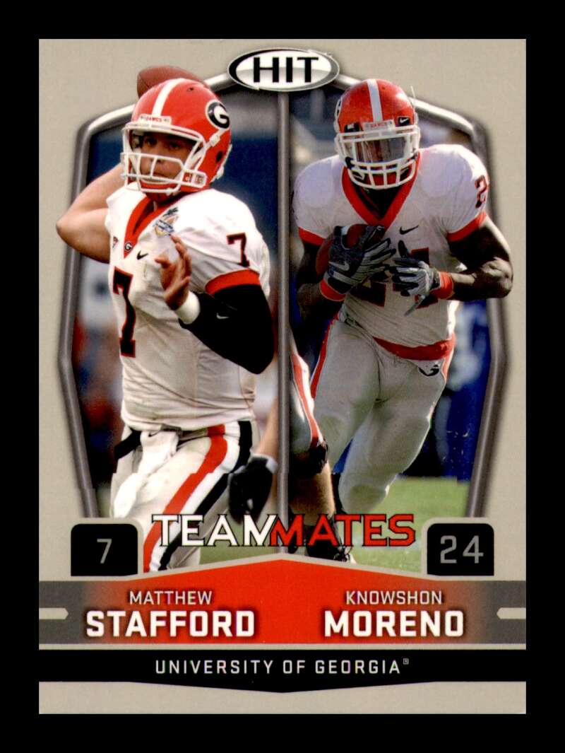 Load image into Gallery viewer, 2009 SAGE HIT Glossy Knowshon Moreno Matthew Stafford #56 Rookie RC Image 1
