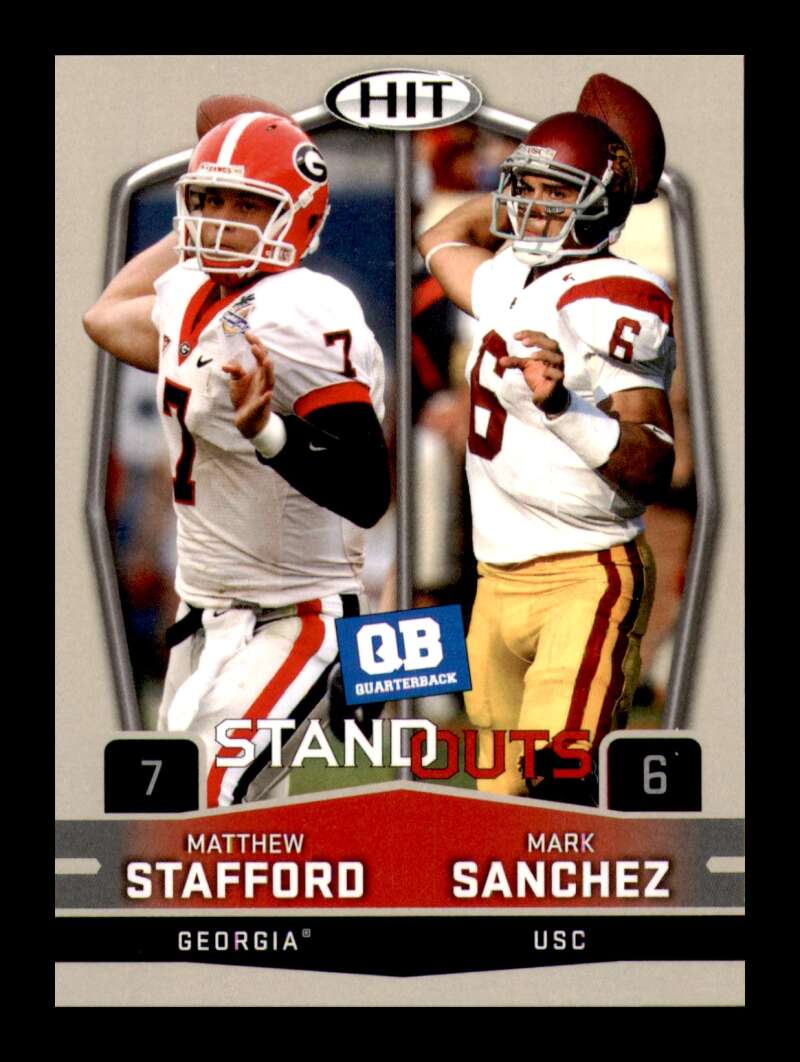 Load image into Gallery viewer, 2009 SAGE HIT Mark Sanchez Matthew Stafford #52 Rookie RC Image 1
