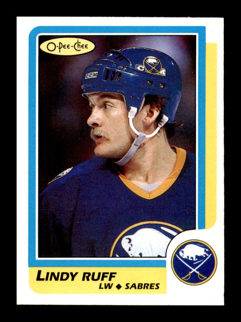 Load image into Gallery viewer, 1986-87 O-Pee-Chee Lindy Ruff #4 Buffalo Sabres NM Near Mint Image 1
