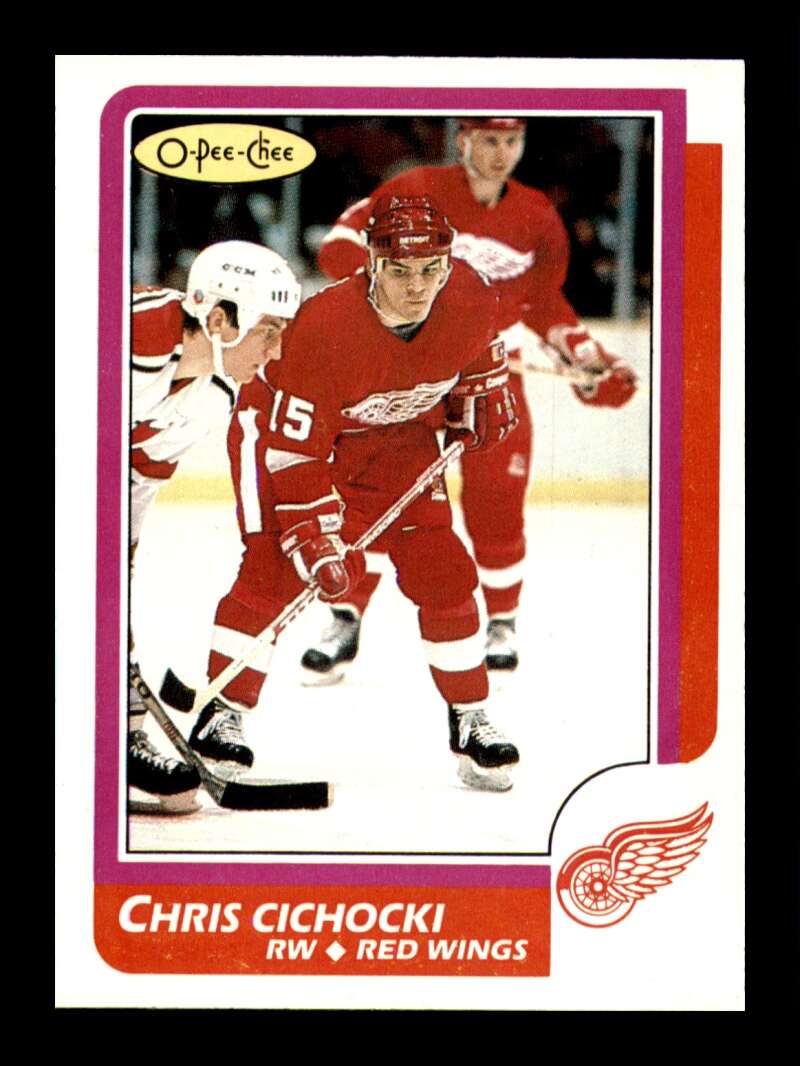 Load image into Gallery viewer, 1986-87 O-Pee-Chee Chris Cichocki #41 Detroit Red Wings Rookie RC NM Near Mint Image 1
