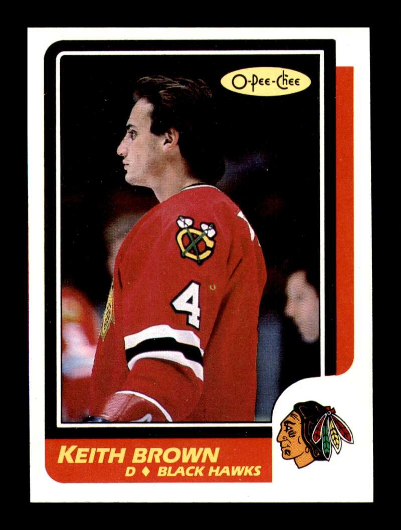 Load image into Gallery viewer, 1986-87 O-Pee-Chee Keith Brown #206 Chicago Blackhawks NM Near Mint Image 1
