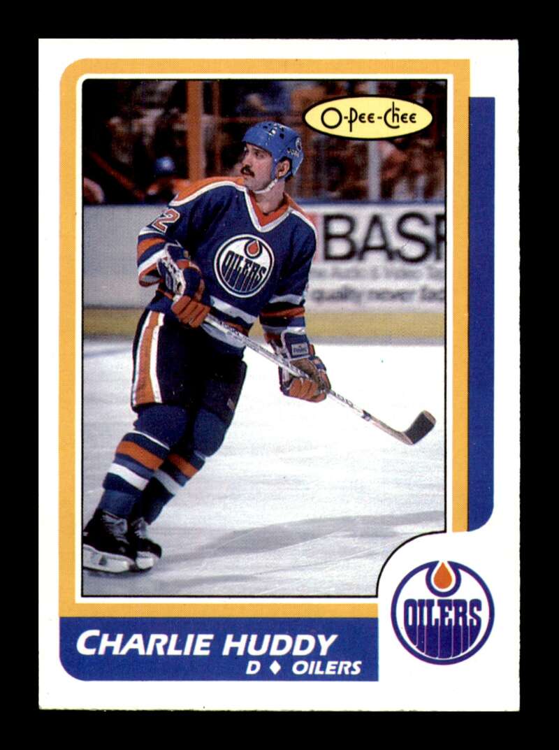 Load image into Gallery viewer, 1986-87 O-Pee-Chee Charlie Huddy #211 Edmonton Oilers NM Near Mint Image 1
