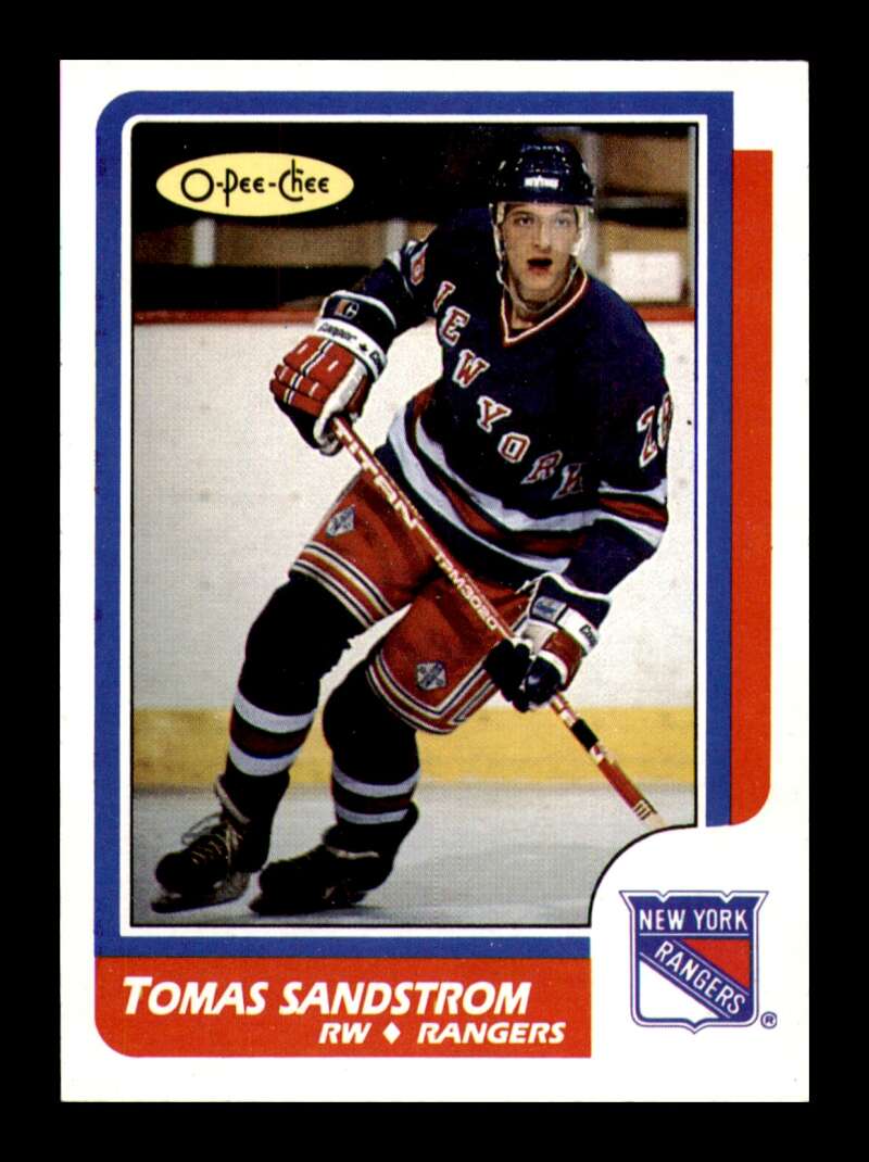 Load image into Gallery viewer, 1986-87 O-Pee-Chee Tomas Sandstrom #230 New York Rangers NM Near Mint Image 1
