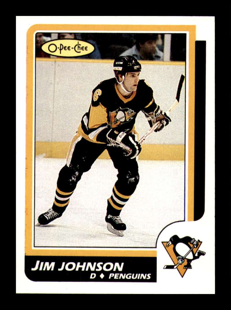 Load image into Gallery viewer, 1986-87 O-Pee-Chee Jim Johnson #231 Pittsburgh Penguins Rookie RC NM Near Mint Image 1
