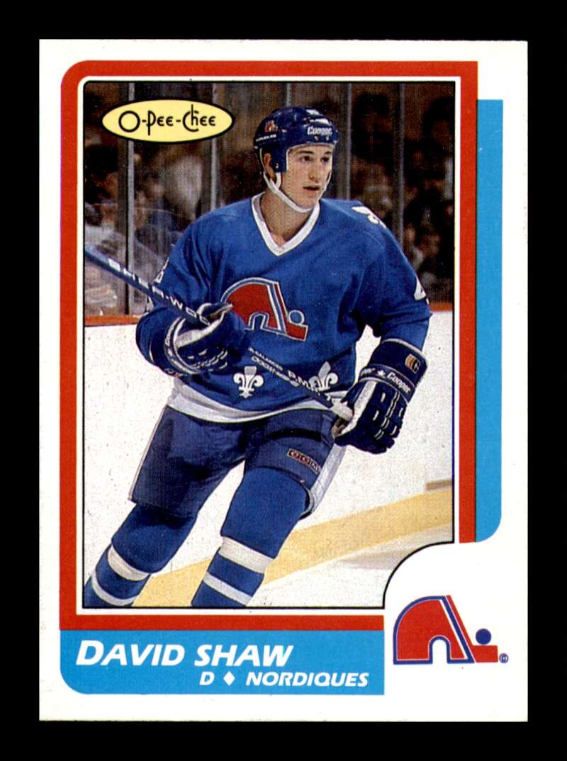 Load image into Gallery viewer, 1986-87 O-Pee-Chee David Shaw #236 Quebec Nordiques Rookie RC NM Near Mint Image 1
