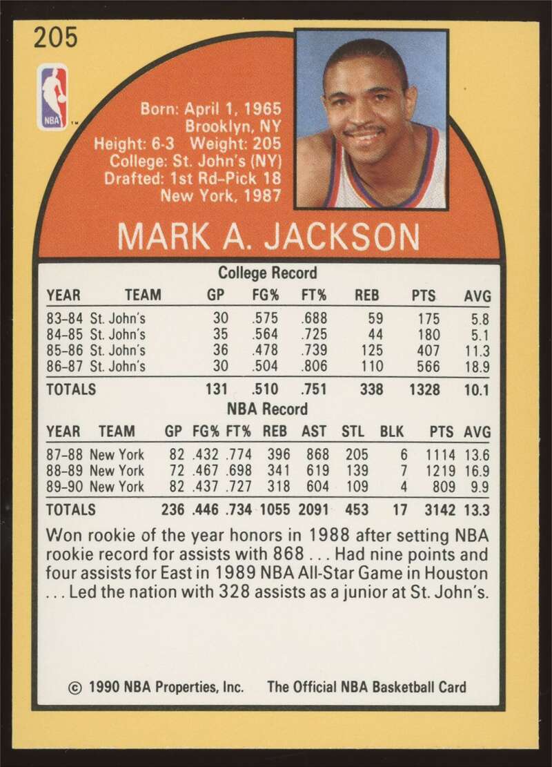 Load image into Gallery viewer, 1990-91 Hoops Mark Jackson #205 Menendez Brothers In Background New York Knicks Image 2
