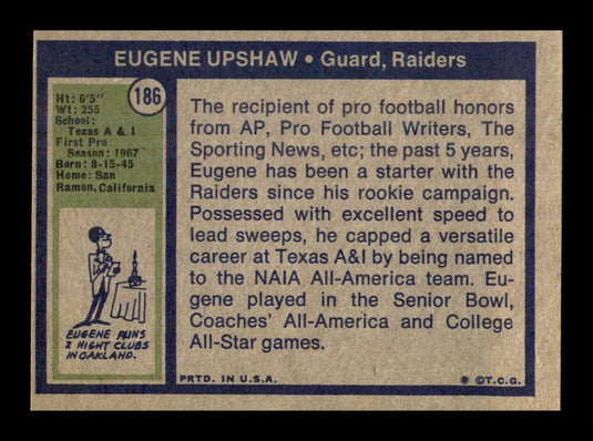 1972 Topps Eugene Upshaw 