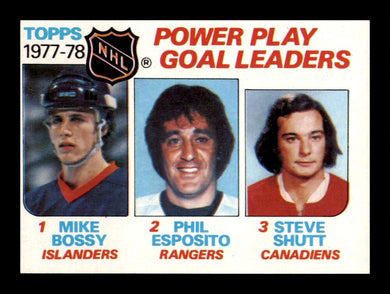 1978-79 Topps Mike Bossy Phil Esposito Steve Shutt 