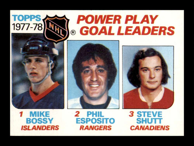 Load image into Gallery viewer, 1978-79 Topps Mike Bossy Phil Esposito Steve Shutt #67 Leaders Rookie RC NM Near Mint Image 1
