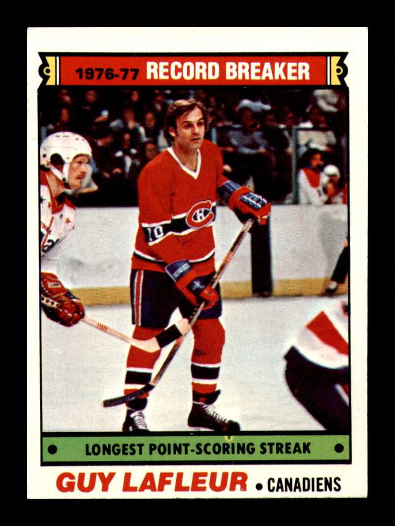 Load image into Gallery viewer, 1977-78 Topps Guy Lafleur #216 Record Breaker Montreal Canadiens EX-EXMINT Image 1
