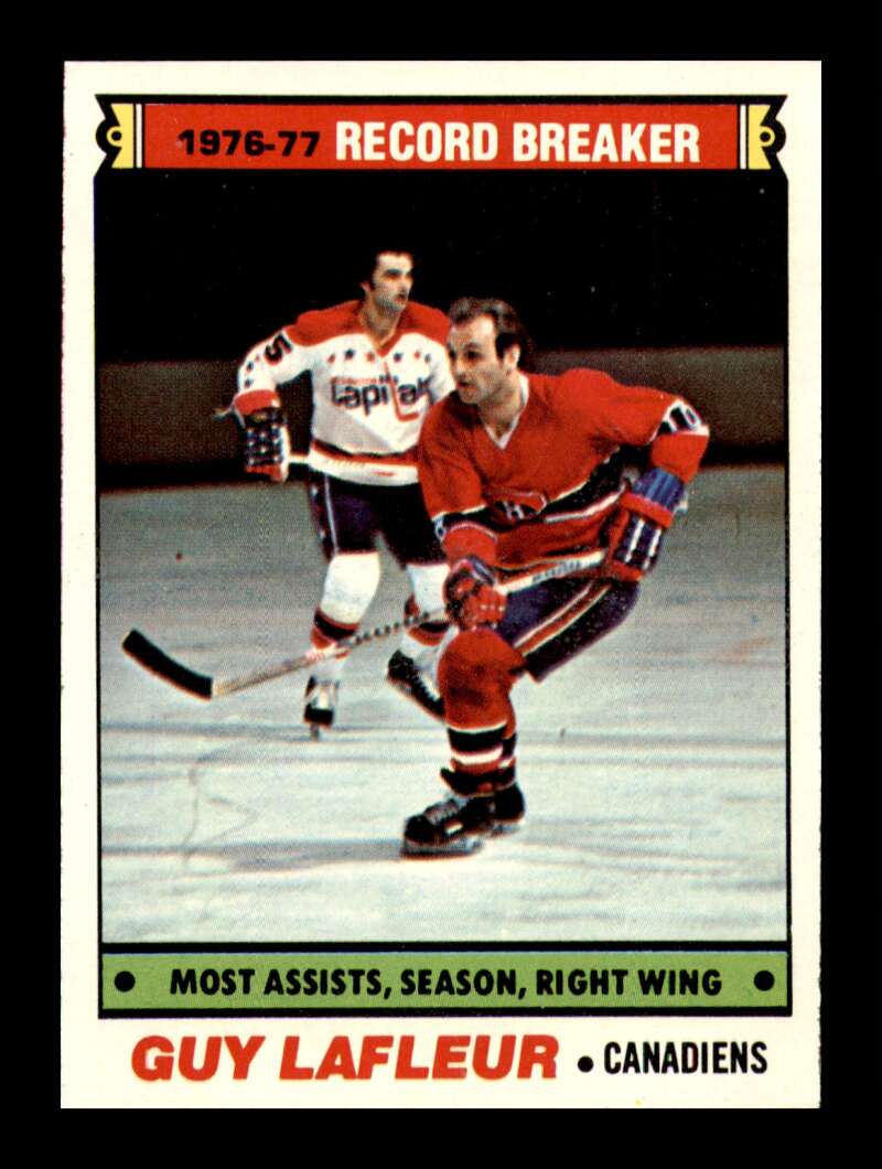 Load image into Gallery viewer, 1977-78 Topps Guy Lafleur #218 Record Breaker Montreal Canadiens NM Near Mint Image 1
