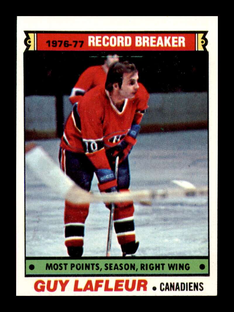 Load image into Gallery viewer, 1977-78 Topps Guy Lafleur #214 Record Breaker Montreal Canadiens EX-EXMINT Image 1
