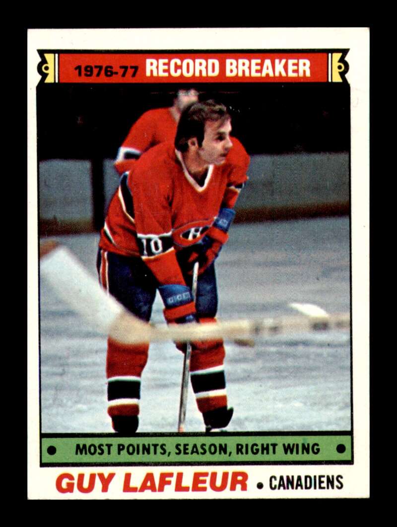 Load image into Gallery viewer, 1977-78 Topps Guy Lafleur #214 Record Breaker Montreal Canadiens EX-EXMINT Image 1
