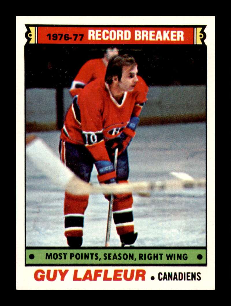 Load image into Gallery viewer, 1977-78 Topps Guy Lafleur #214 Record Breaker Montreal Canadiens NM Near Mint Image 1
