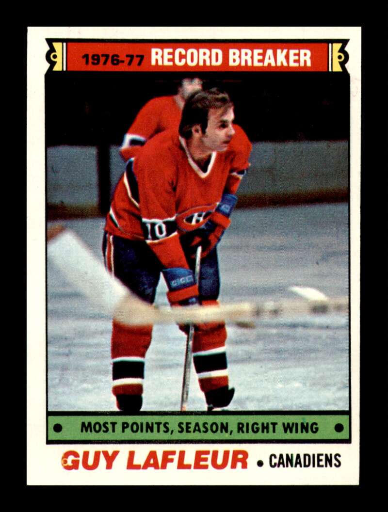 Load image into Gallery viewer, 1977-78 Topps Guy Lafleur #214 Record Breaker Montreal Canadiens NM Near Mint Image 1
