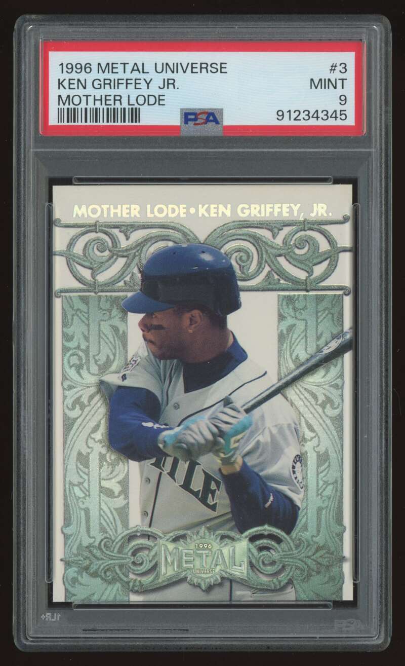 Load image into Gallery viewer, 1996 Metal Universe Mother Lode Ken Griffey Jr #3 Seattle Mariners PSA 9 Image 1

