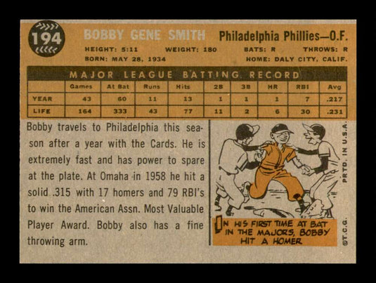 1960 Topps Bobby Gene Smith 