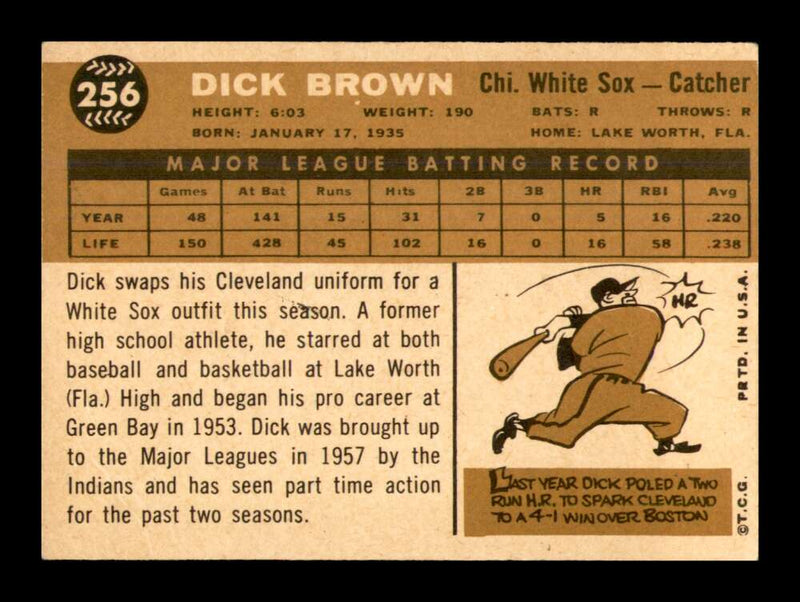 Load image into Gallery viewer, 1960 Topps Dick Brown #256 Chicago White Sox VG-VGEX Corner Crease Image 2
